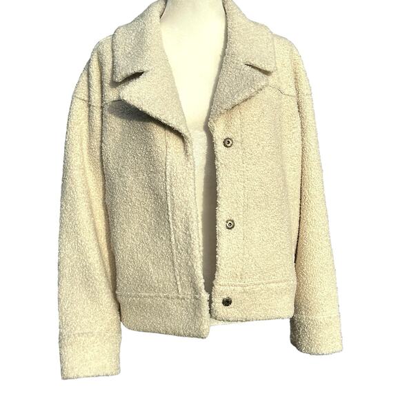 Marine‎ Layer Quebec Sherpa Jacket Womens Medium Antique White Oversized NWT - Picture 4 of 16